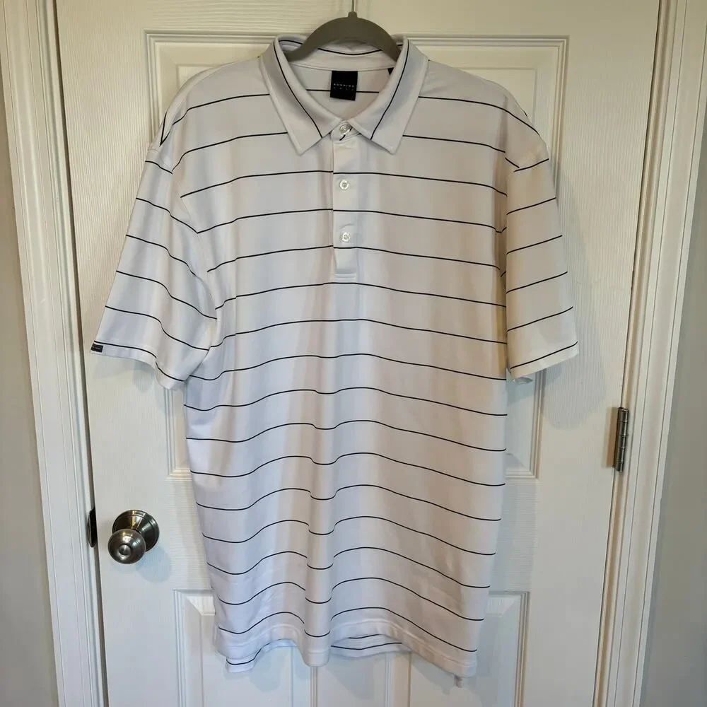 Dunning Golf Moselem Springs Golf Course Short Sleeve Polo Stripe Large